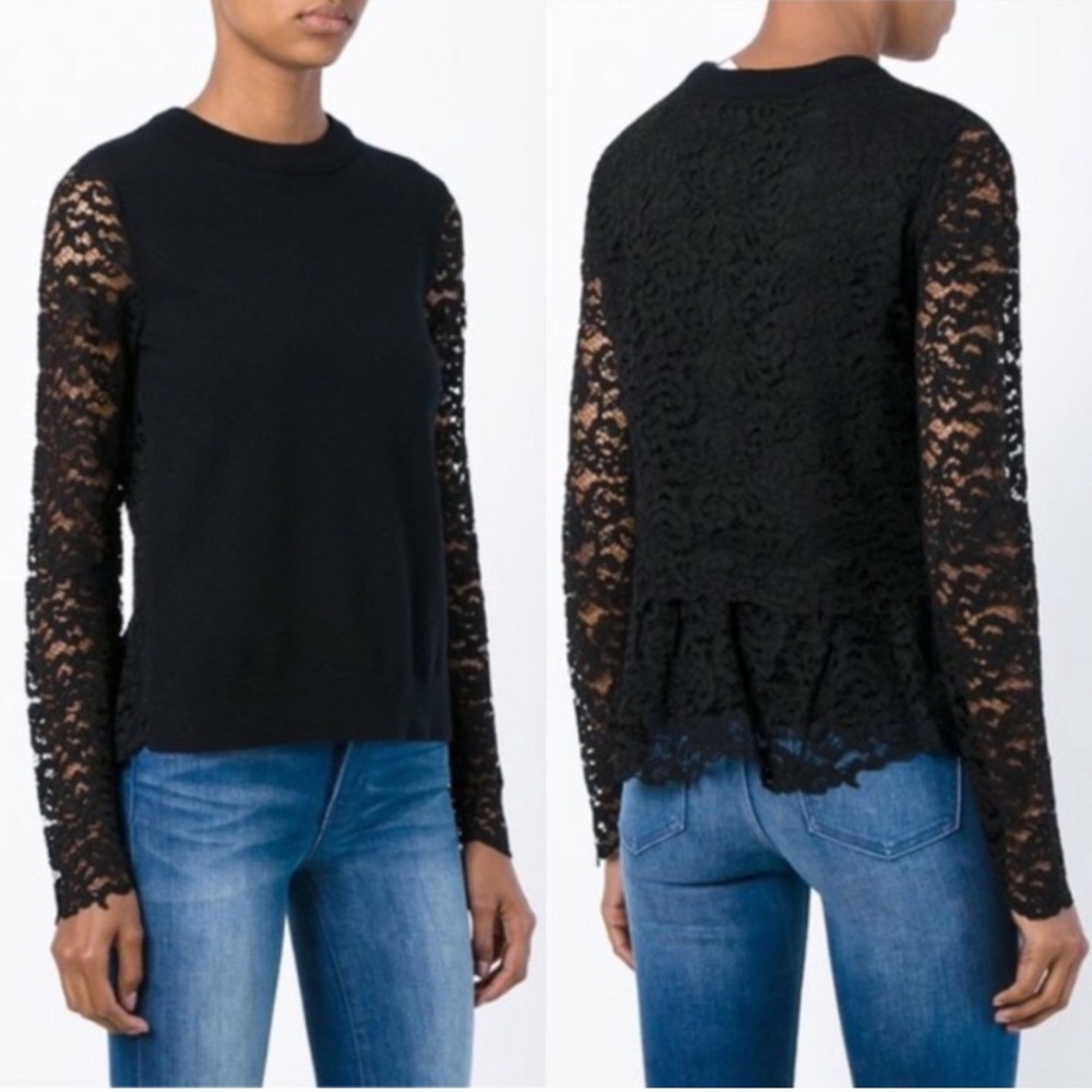 Tory Burch Lace Sleeve Sweater